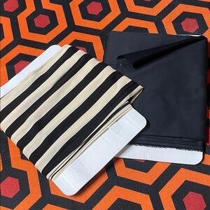 New Striped Black and Cream and black Fabric
